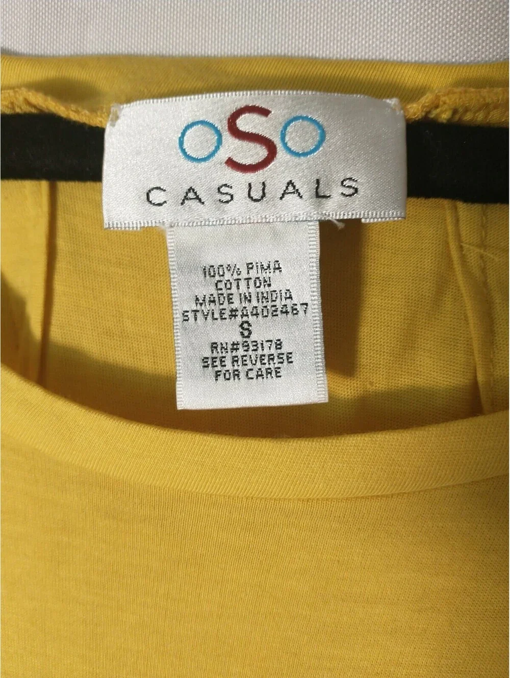 oso casuals Long Sleeve Tunic, Bright Yellow, Small, Laced Back